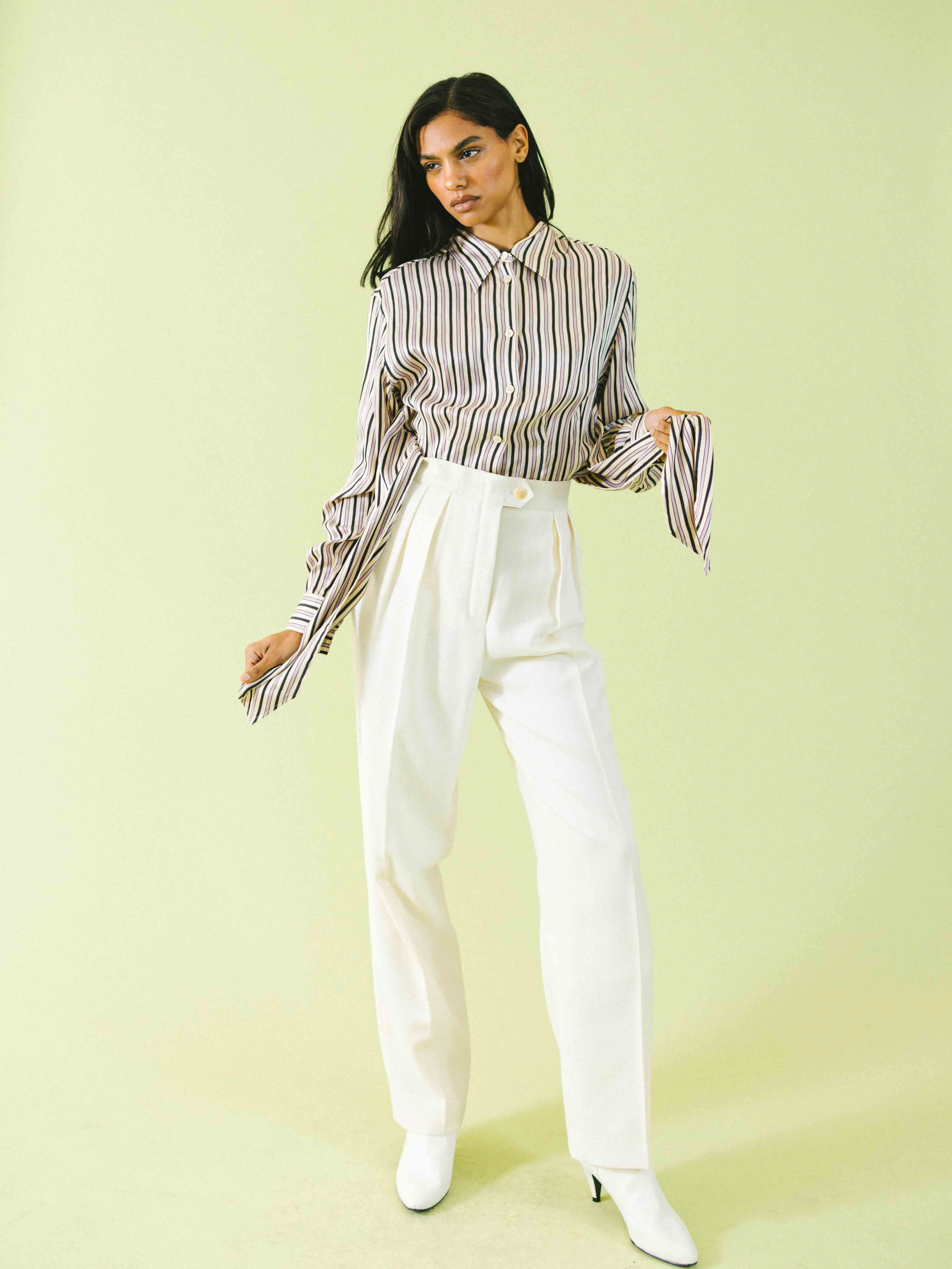 Escada White High Waisted Trousers