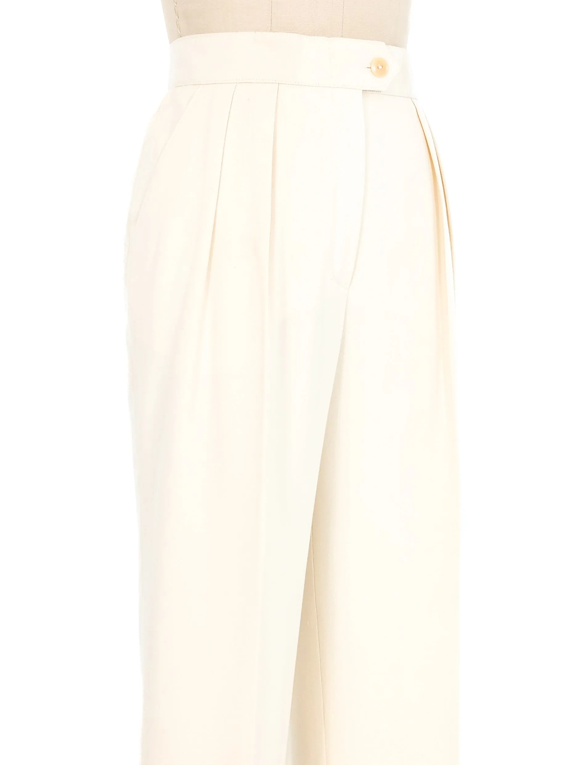 Escada White High Waisted Trousers