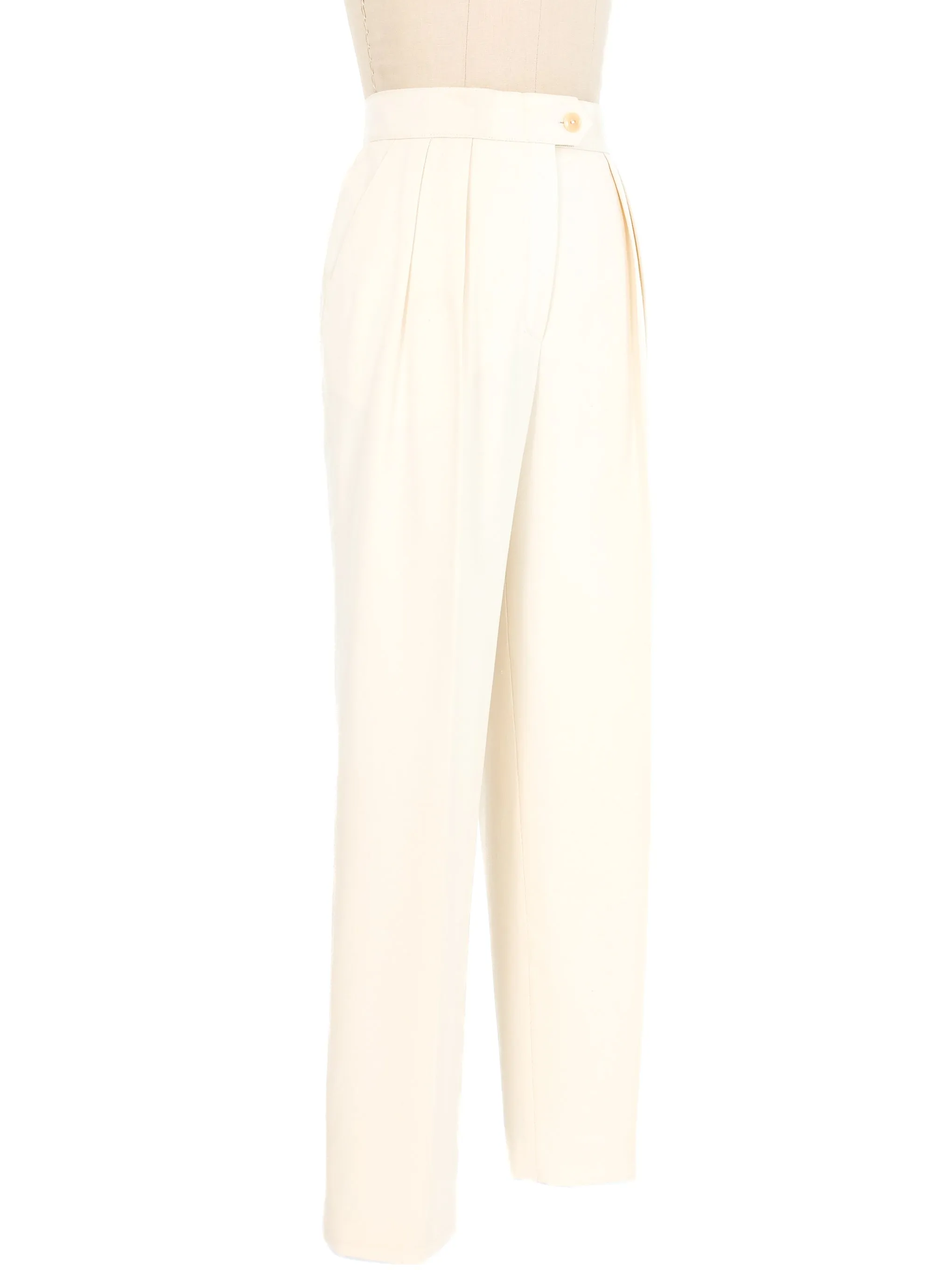 Escada White High Waisted Trousers