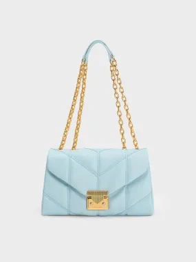 Eudora Chevron Trapeze Bag - Blue