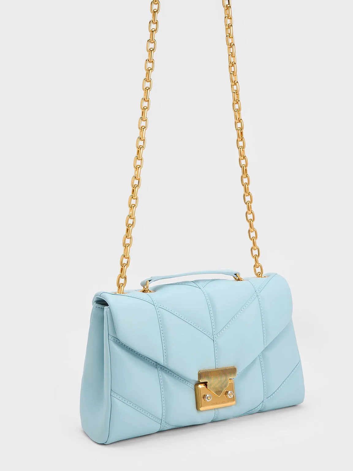 Eudora Chevron Trapeze Bag - Blue