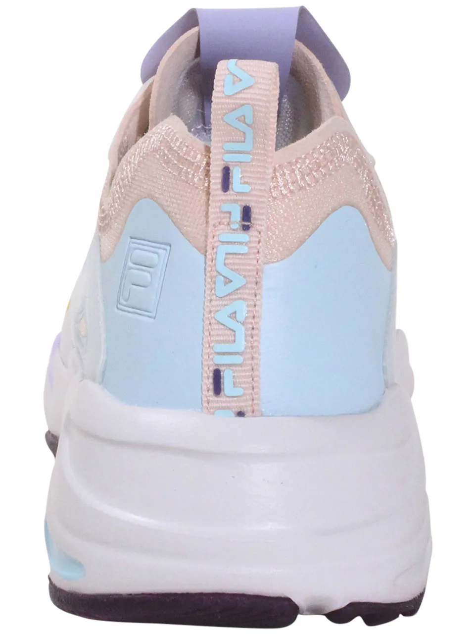 Fila Women's Ray Tracer Lite Sneakers Lily White/Banana/Purple Heather Sz: 8.5