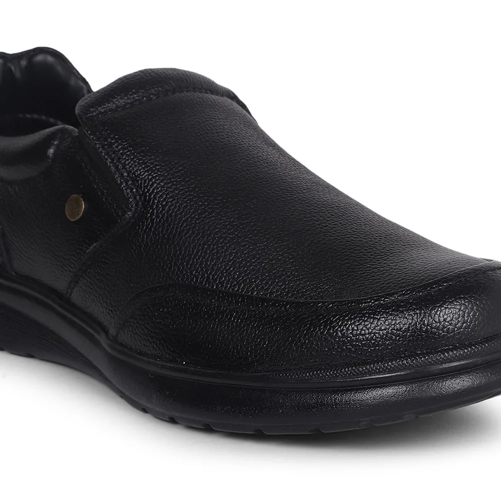 Fortune By Liberty Men DEOX-1E Black Formal Non Lacing Shoes