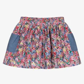 Girls Pink Floral Skirt