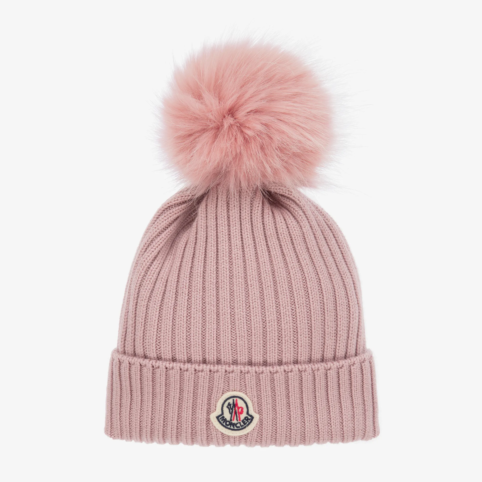 Girls Pink Wool Pom-Pom Hat