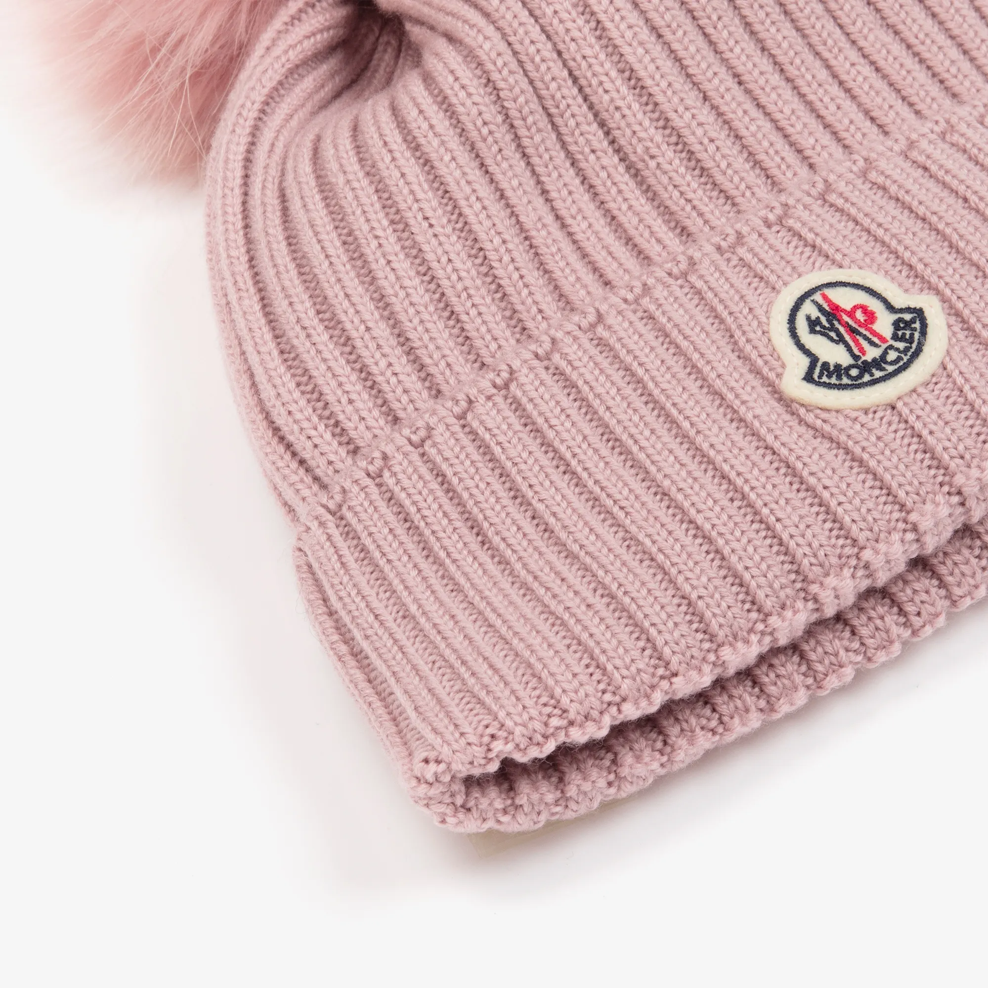 Girls Pink Wool Pom-Pom Hat