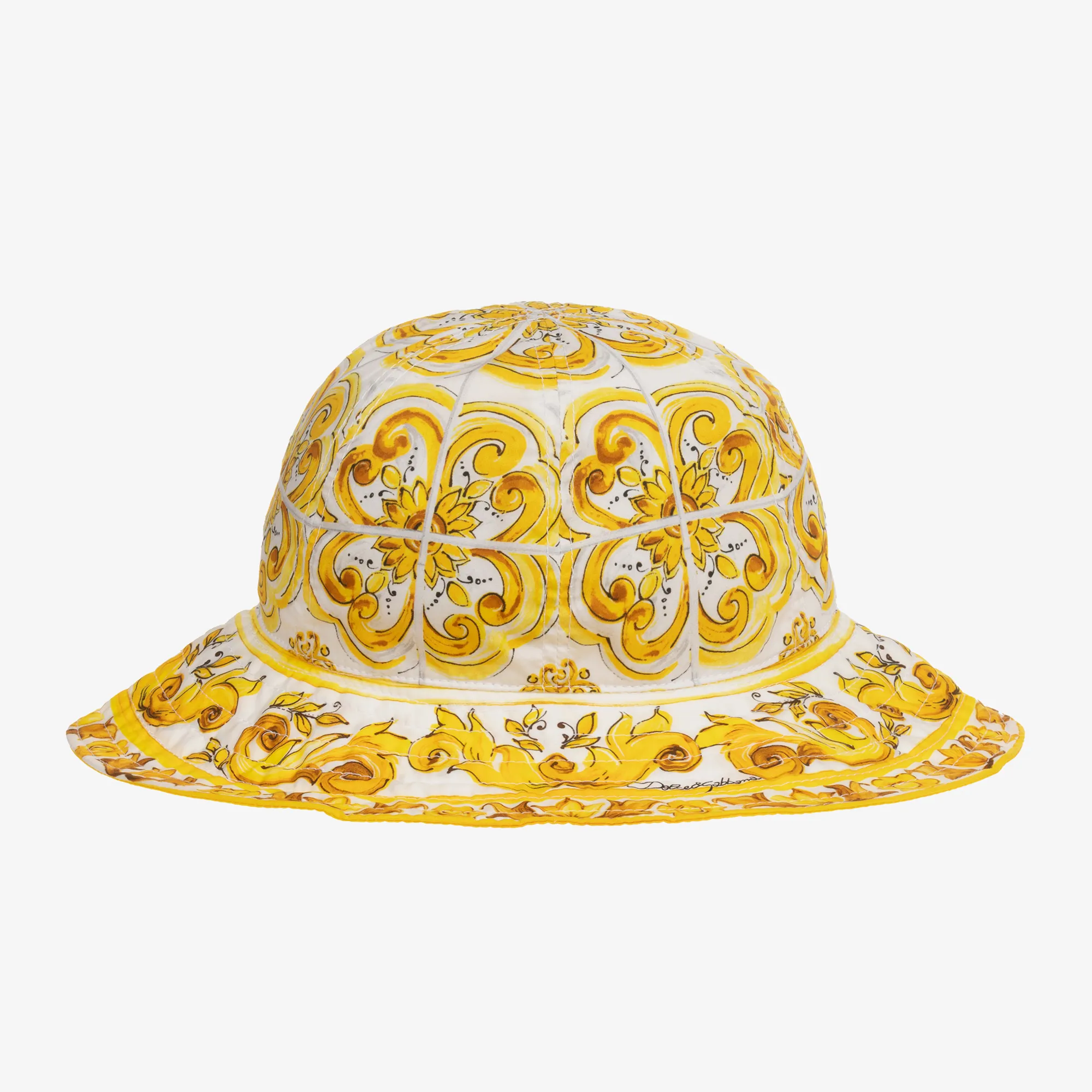 Girls Yellow Majolica Cotton Sun Hat