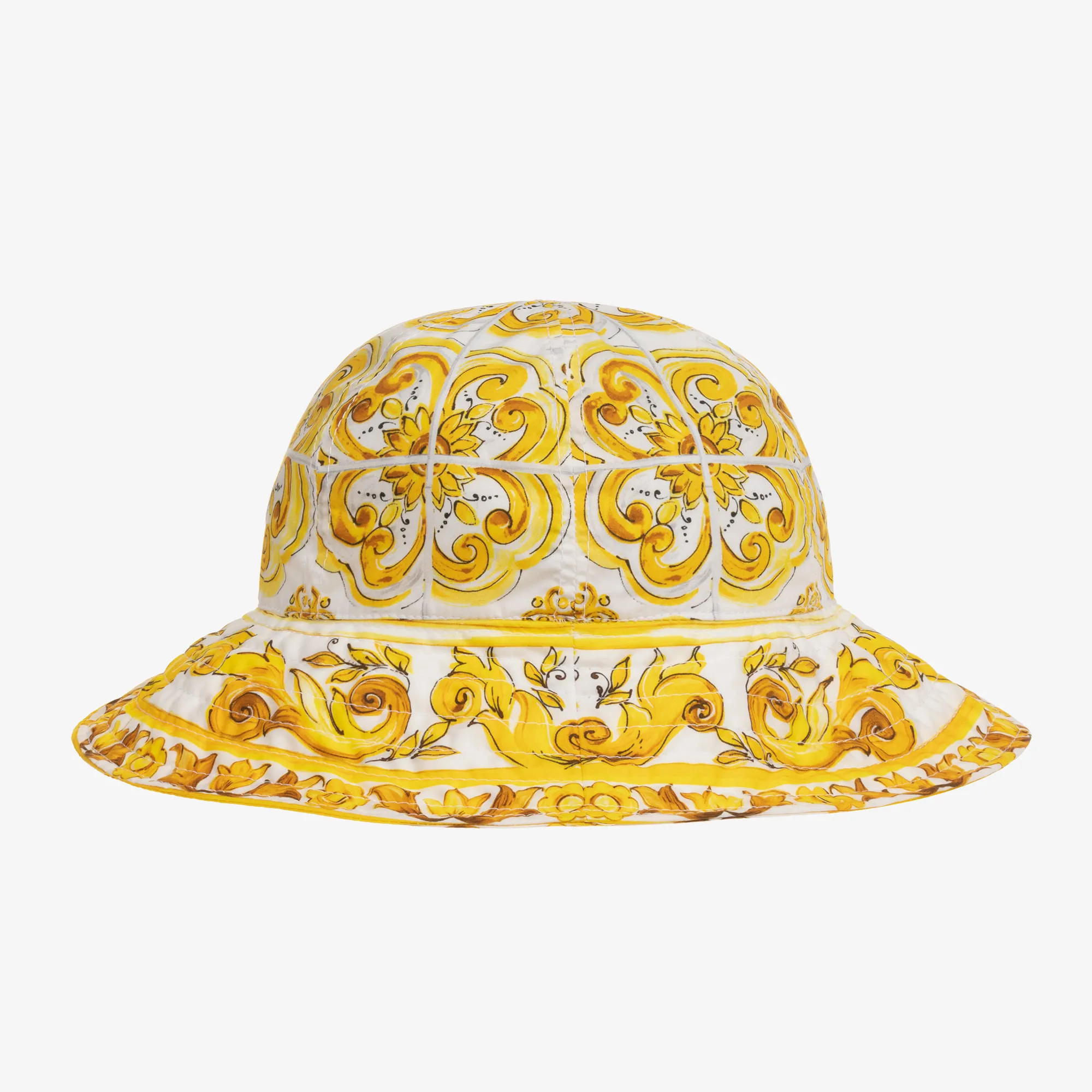 Girls Yellow Majolica Cotton Sun Hat