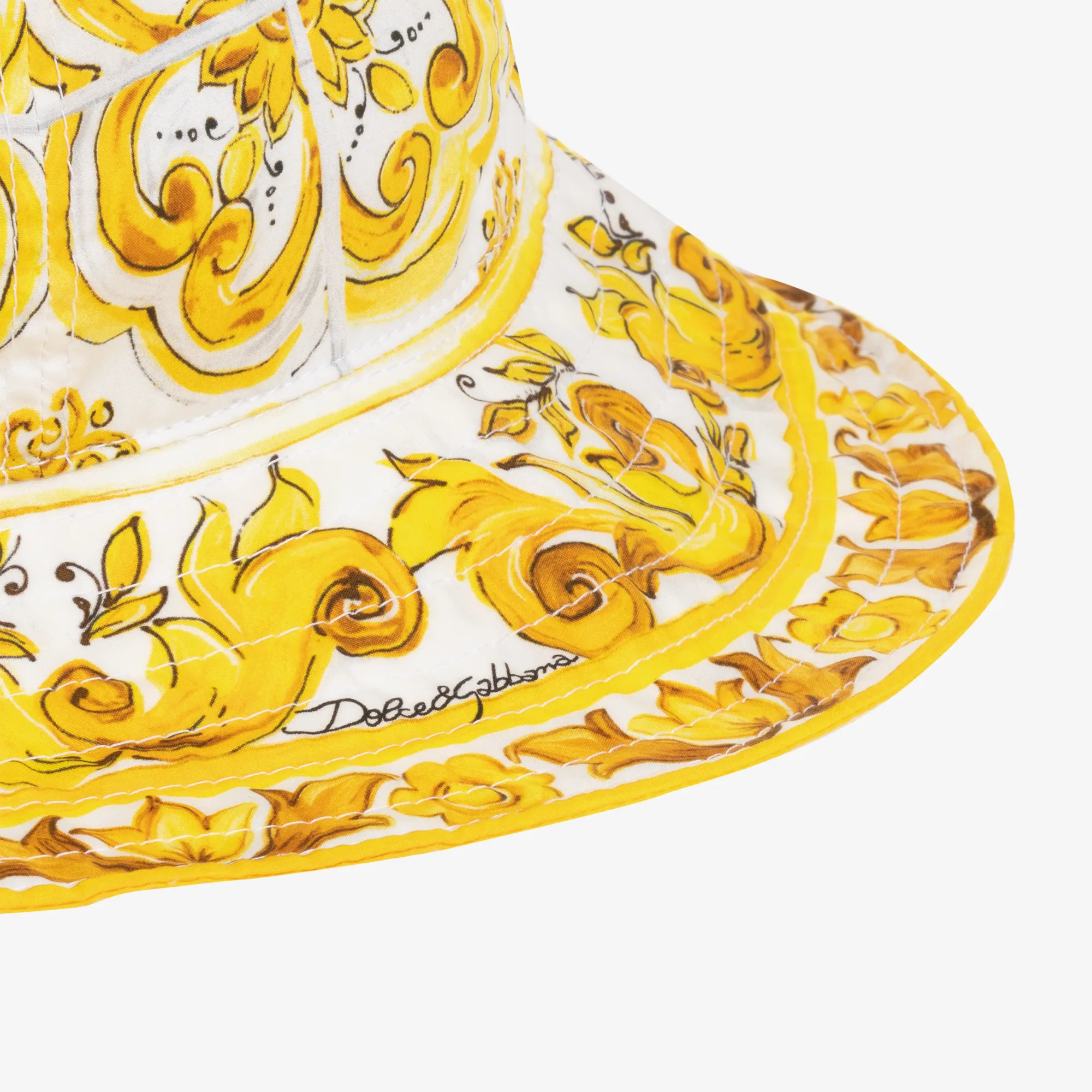 Girls Yellow Majolica Cotton Sun Hat