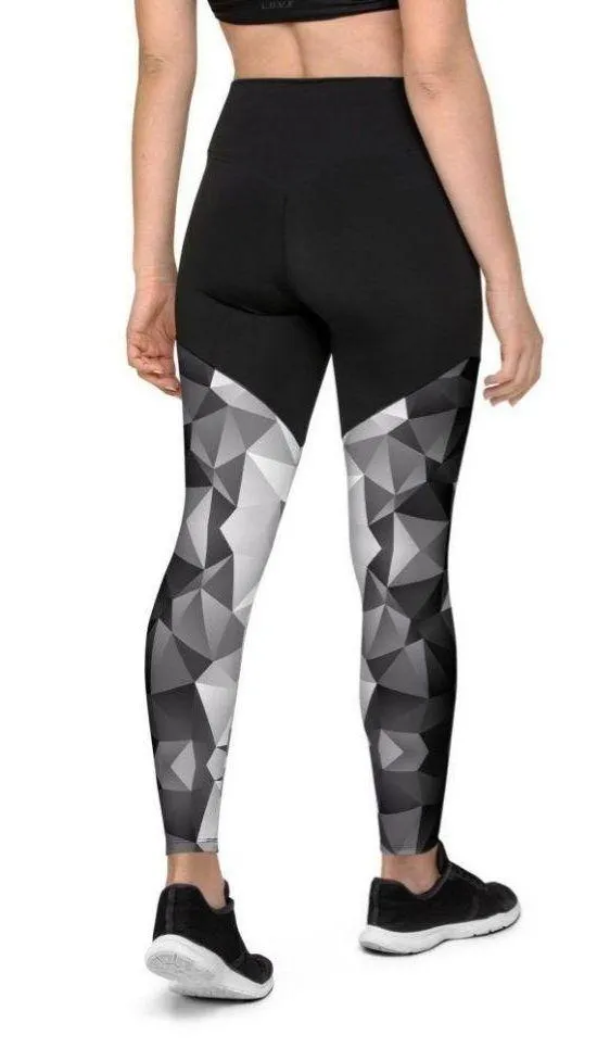 Glass Geometric Compression Leggings