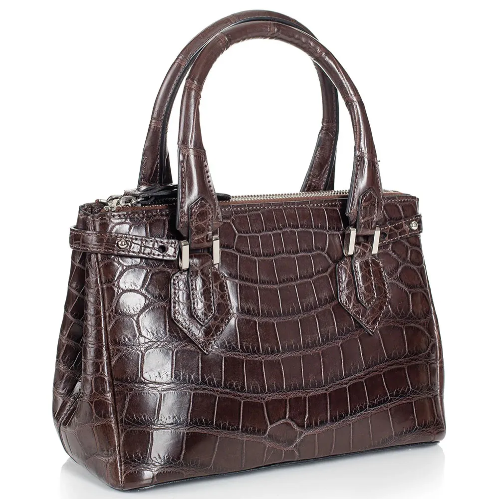 Gracen Juliette Nile Crocodile Women's Handbag Nicotine