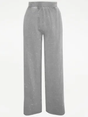 Grey Acid Wash Wide Leg Joggers | Women | George at ASDA