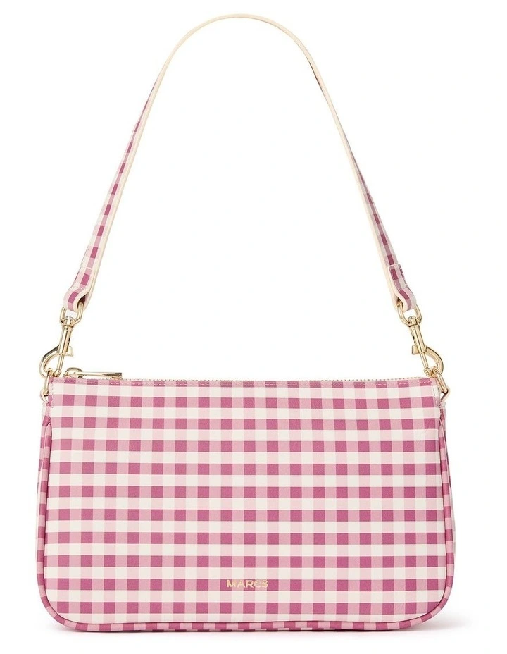 Gwen Leather Gingham Bag in Malibu