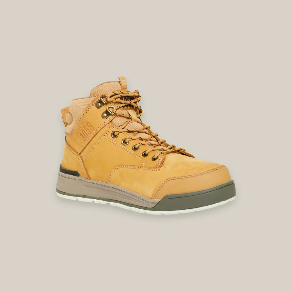 Hard Yakka 3056 Lace Up & Side Zip Steel Toe Safety Boot - Wheat