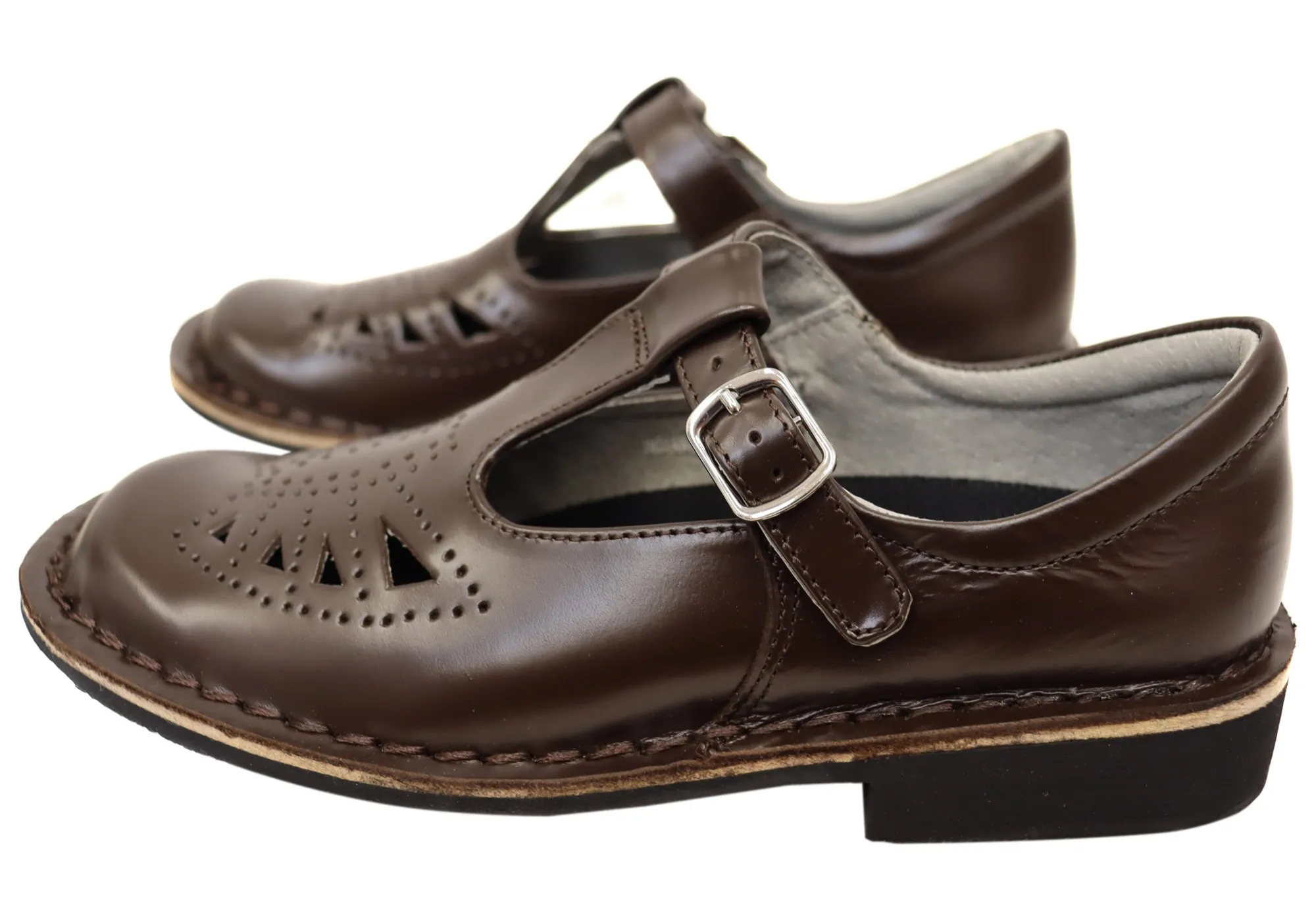 Harrison Indiana II T-Bar Senior and Youths Leather School Shoes