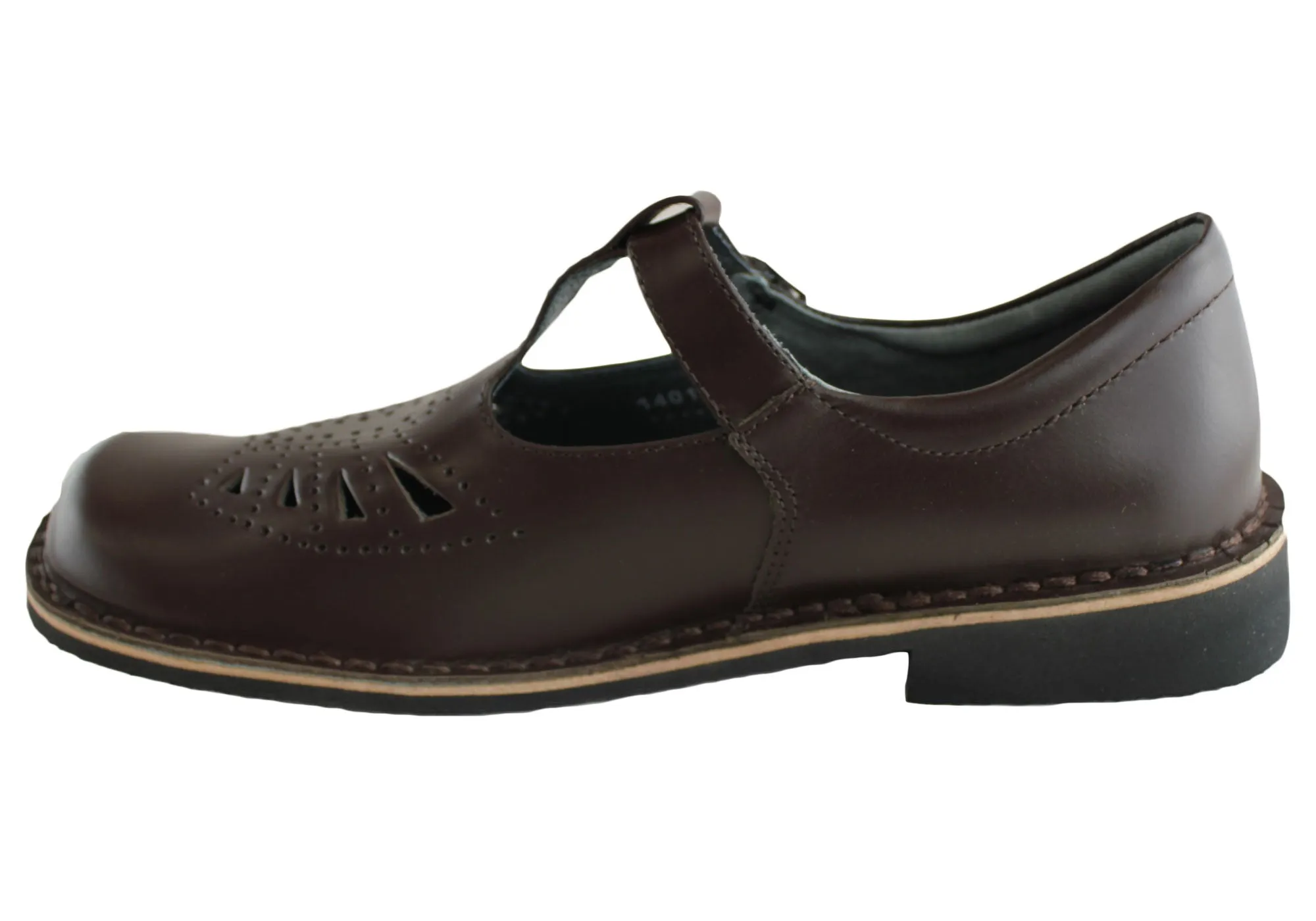 Harrison Indiana II T-Bar Senior and Youths Leather School Shoes