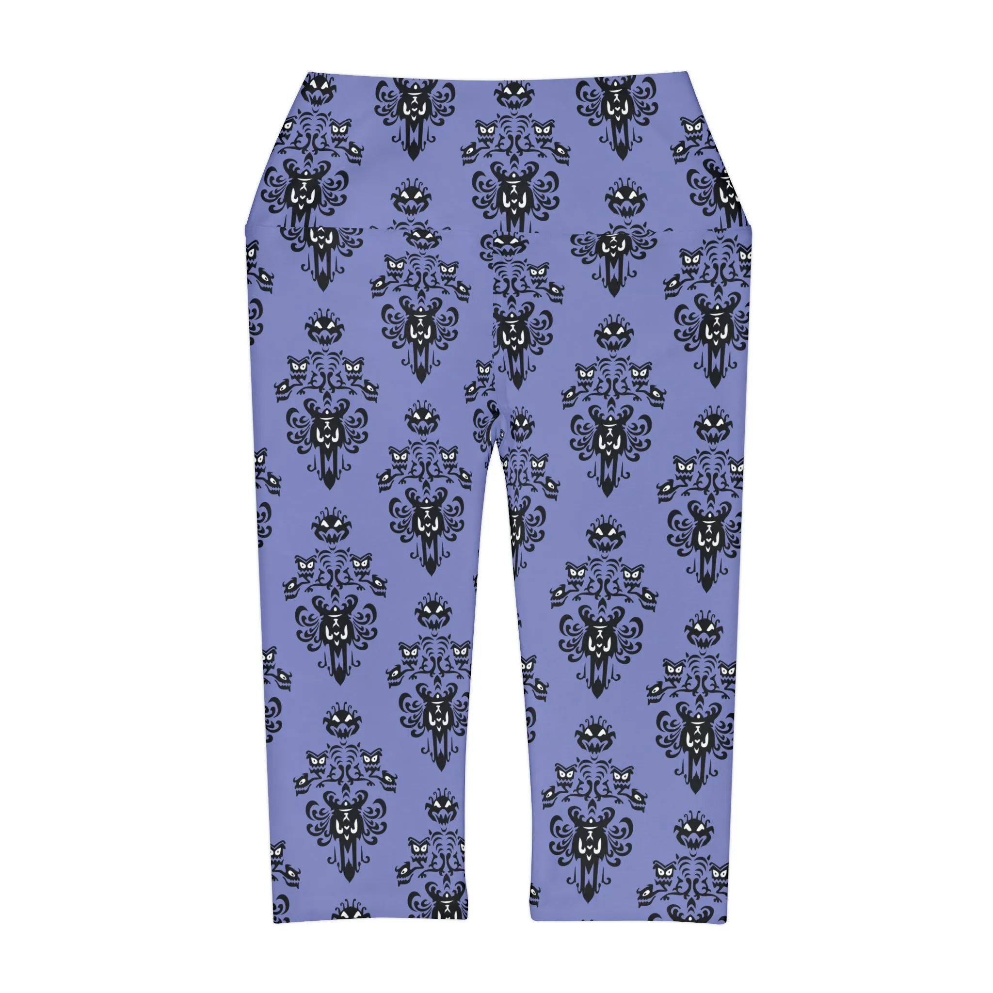 Haunted Mansion Wallpaper Athletic Capri Leggings