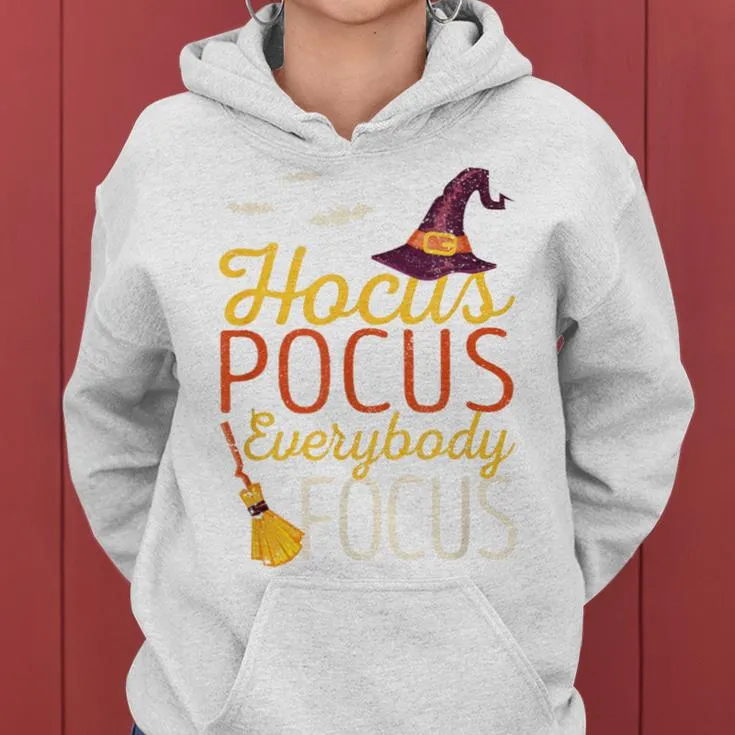 Hocus Pocus Everybody Focus Halloween Teacher Witch Women Hoodie