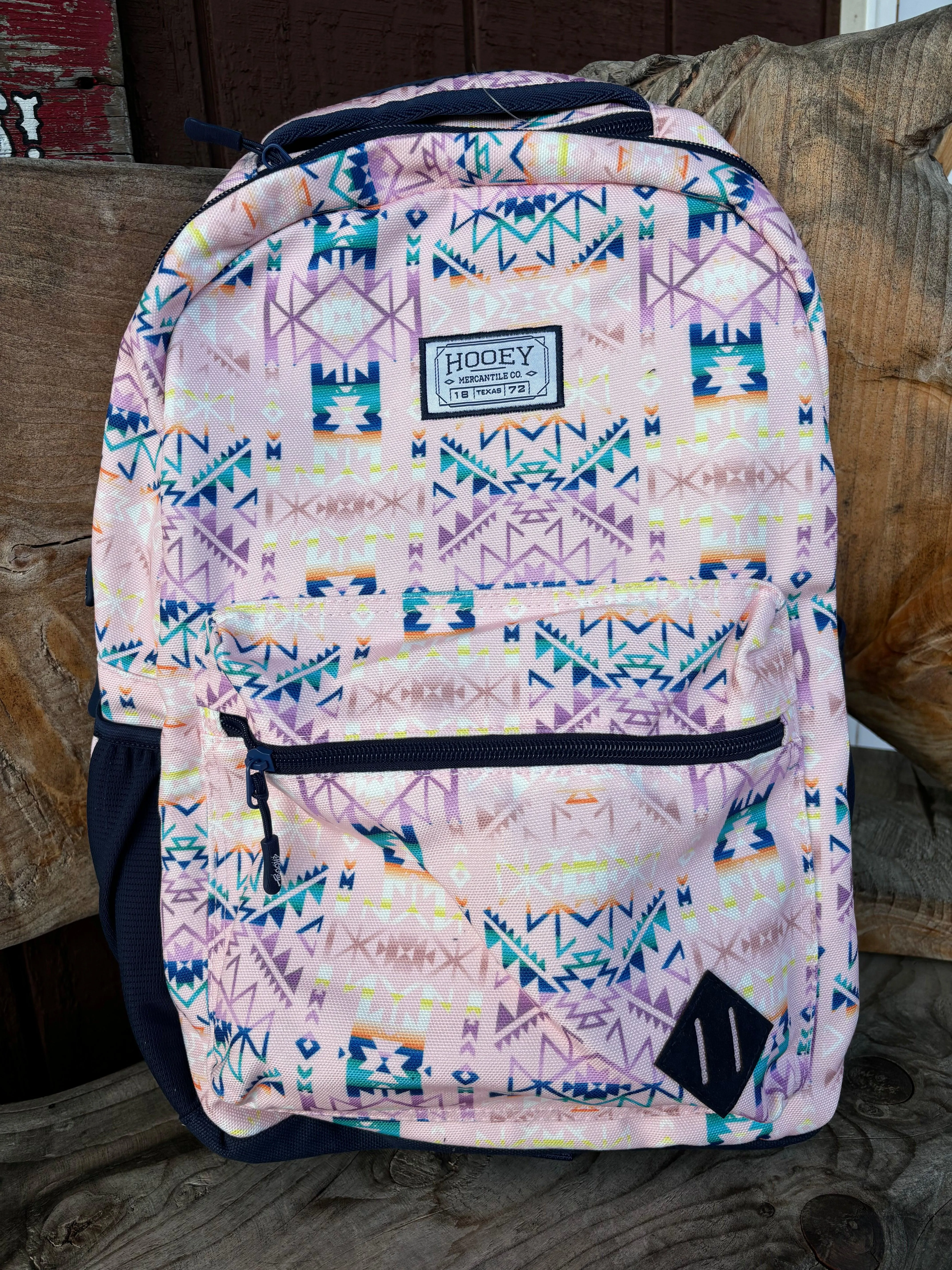 Hooey Recess Pink & Navy Southwestern Aztec Print Backpack BP061PKNV