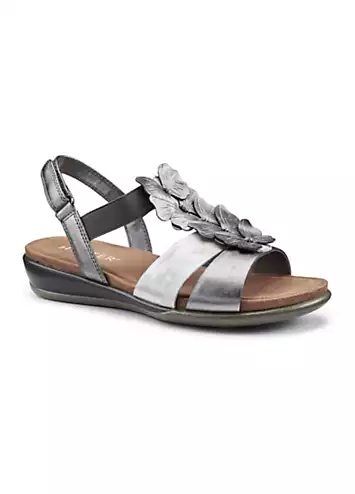 Hotter Pamplona Pewter Metallic Women’s Sandals | Grattan