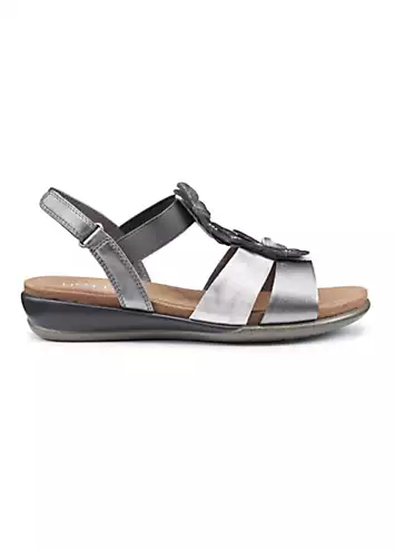 Hotter Pamplona Pewter Metallic Women’s Sandals | Grattan