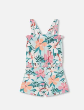 Ibiscus Beach Print Romper