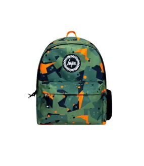 Iconic geo camo backpack one size green/orange Hype