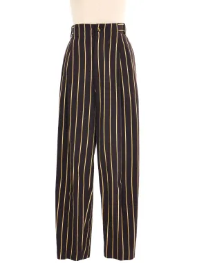 Issey Miyake Striped Cotton Trousers