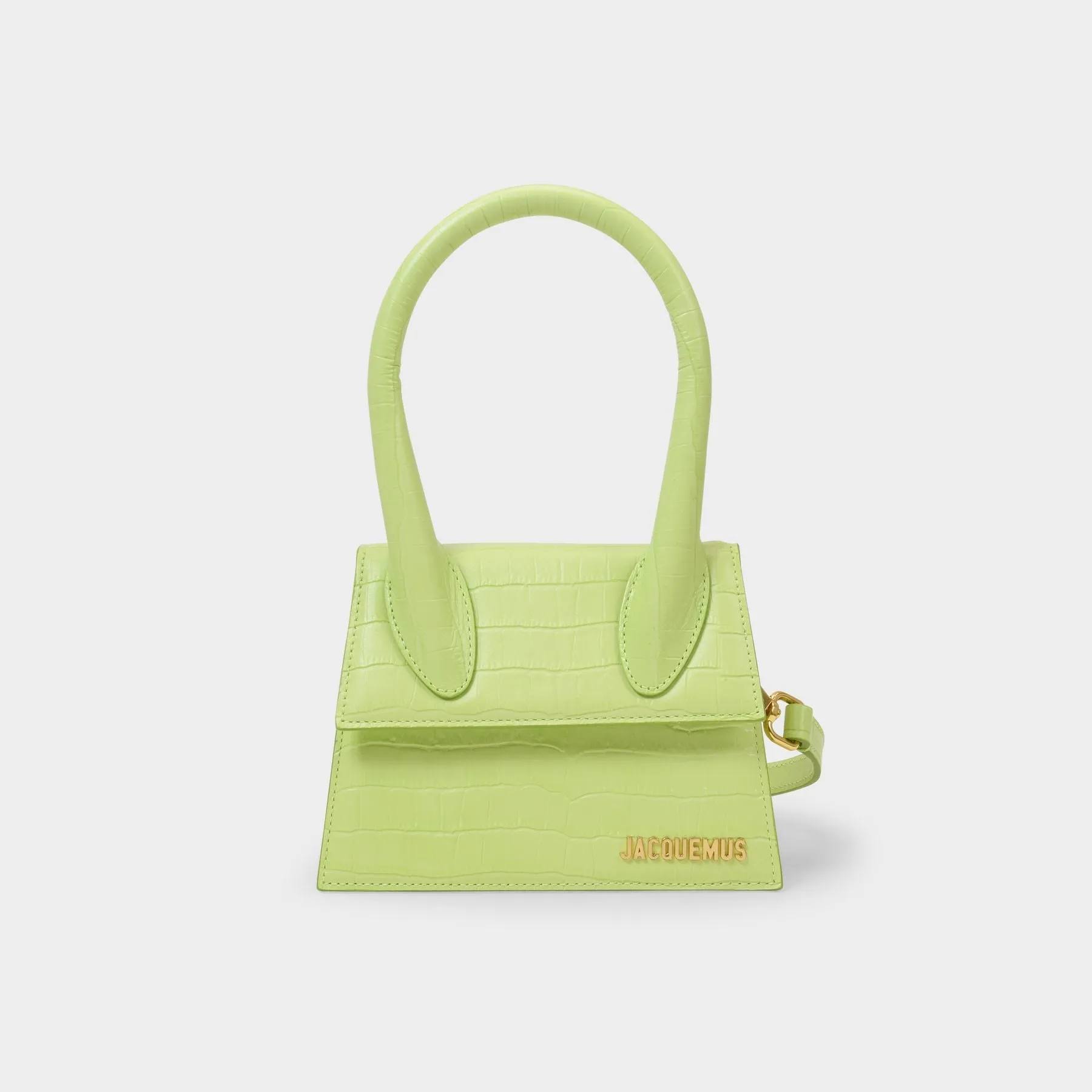 Jacquemus  Le Chiquito Moyen Bag in Green Leather