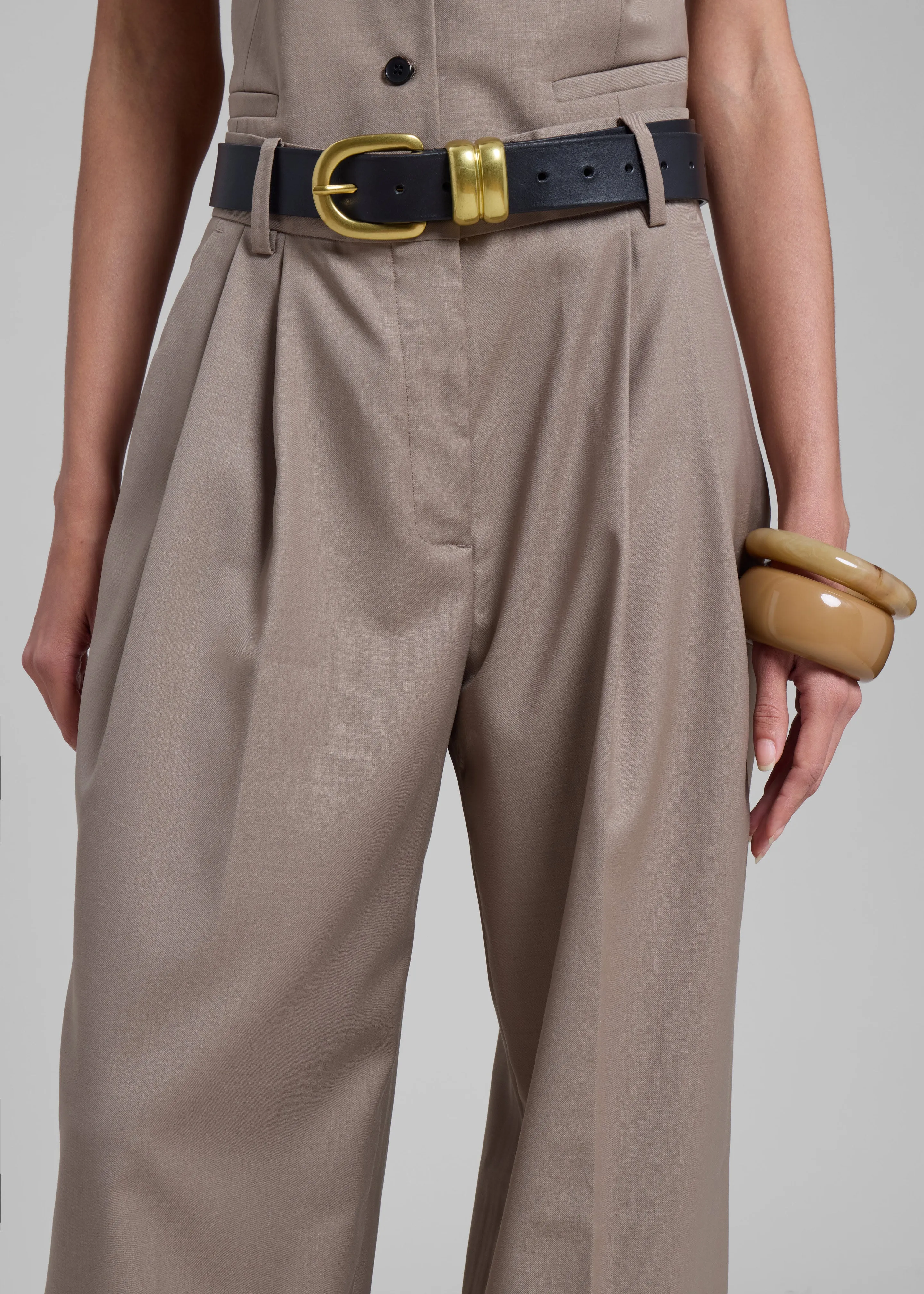 Jorae Pleated Trousers - Taupe