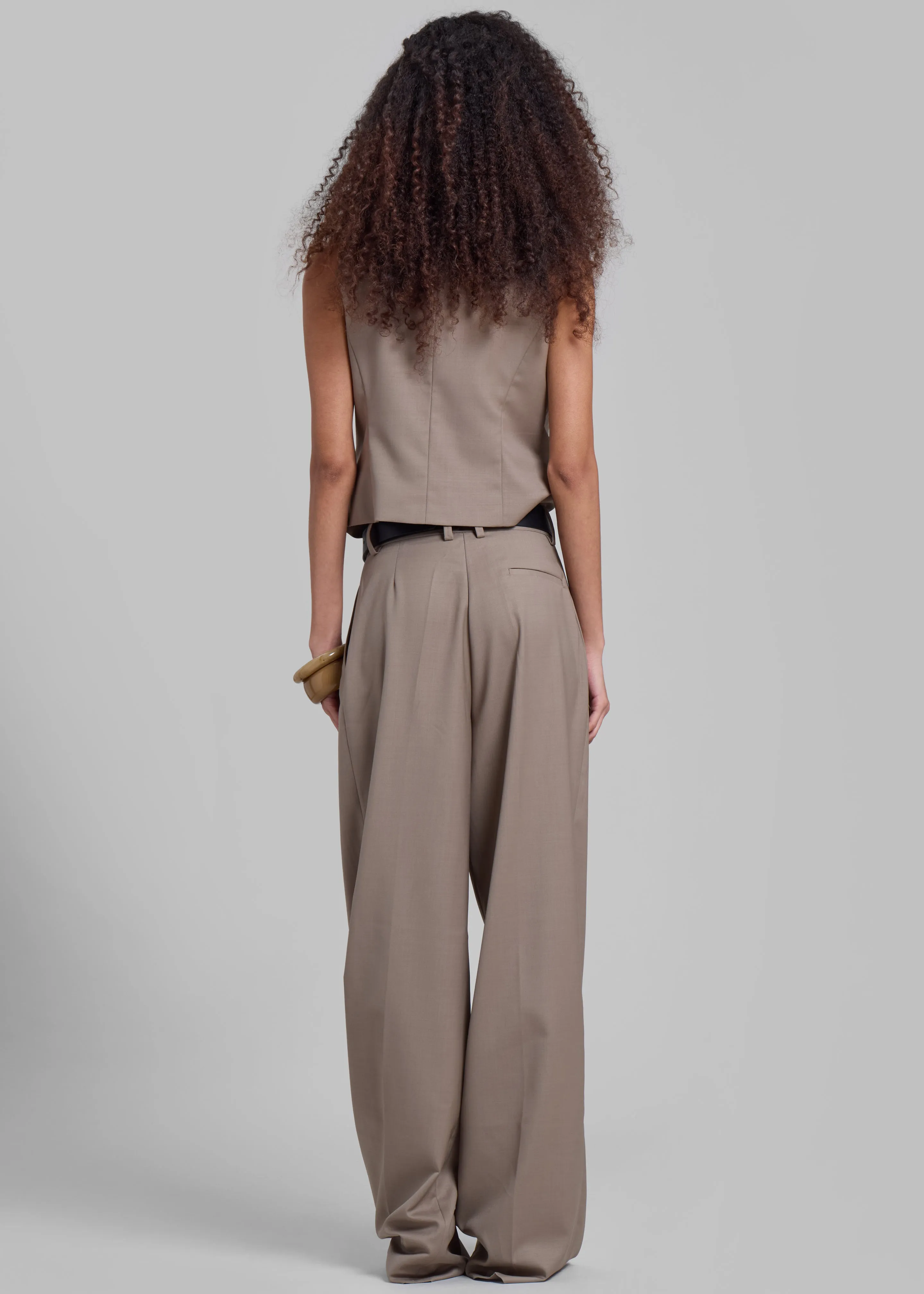 Jorae Pleated Trousers - Taupe