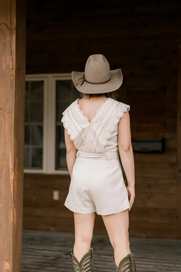 Kaila Lace Romper [Natural] ON SALE NOW