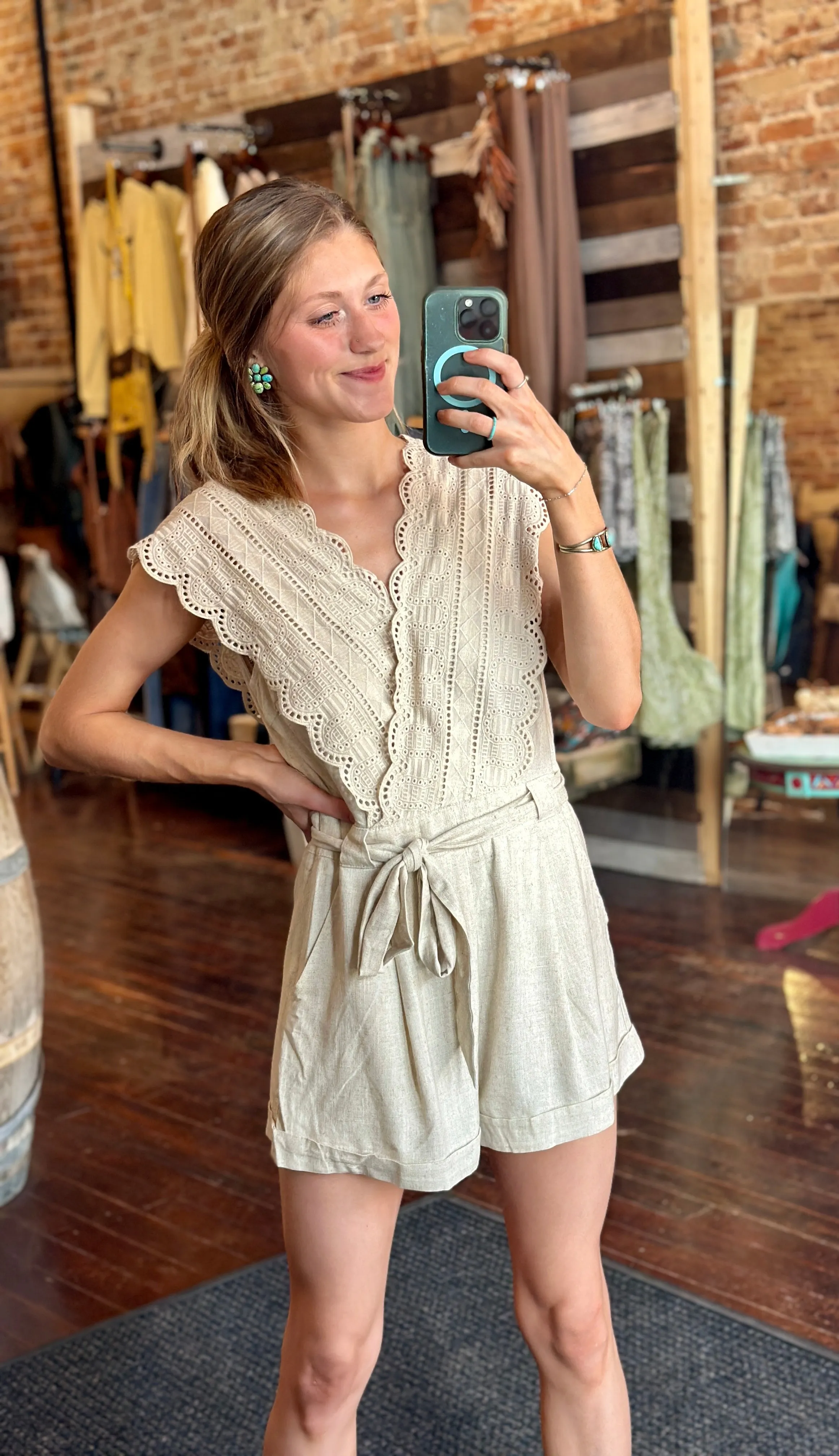 Kaila Lace Romper [Natural] ON SALE NOW