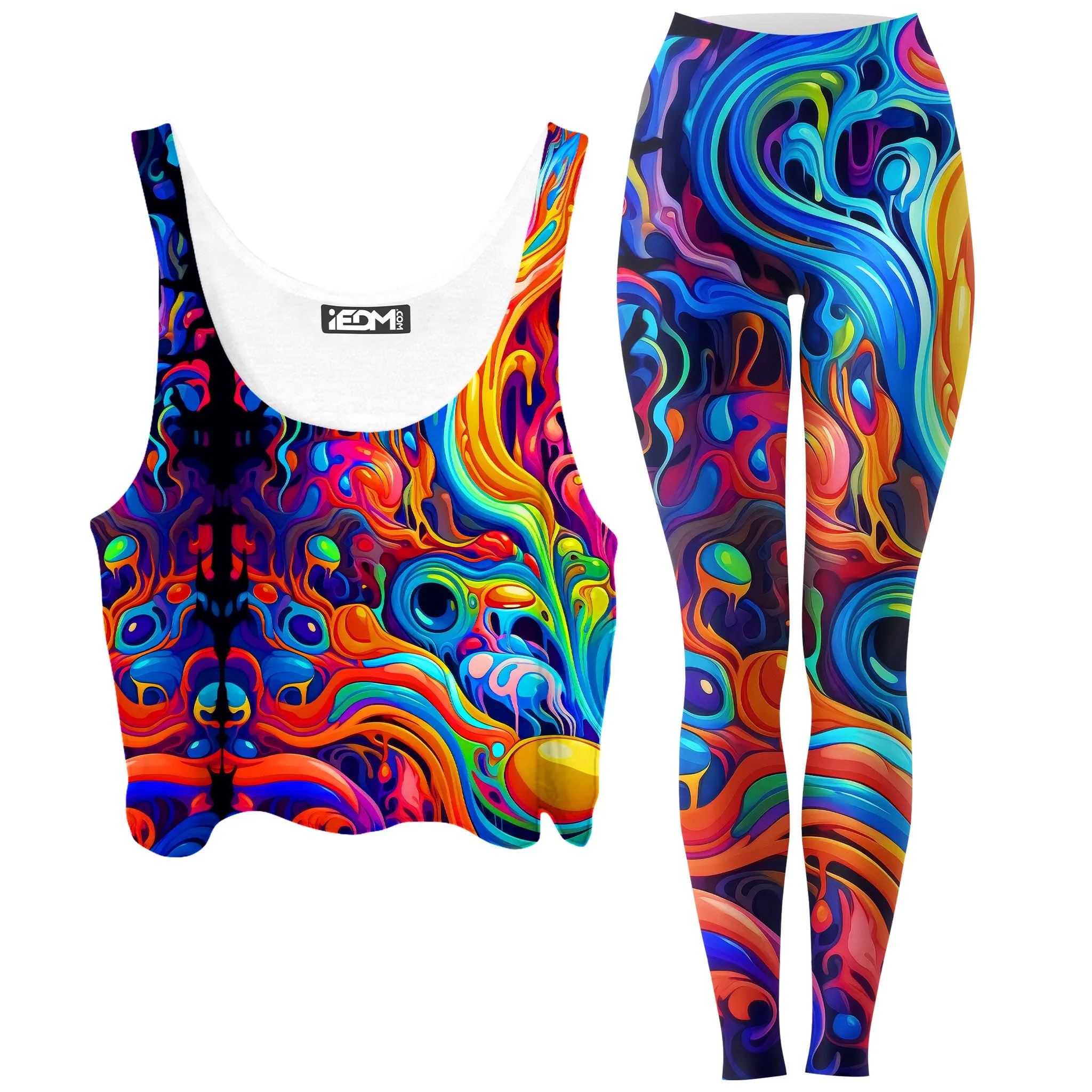 Kandi Swirl Crop Top and Leggings Combo