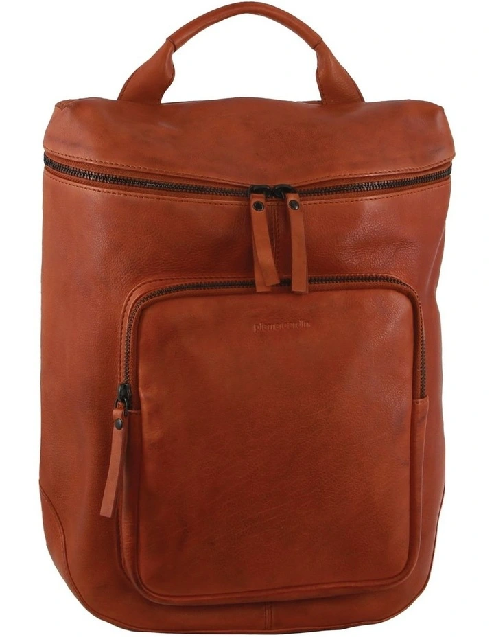 Leather Backpack in Cognac