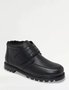 Leather Thermal Lined Touch Fasten Boot Standard Fit