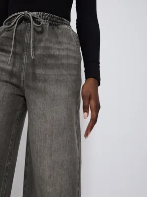 Light Wash Wide Leg Denim Joggers | Women | George at ASDA