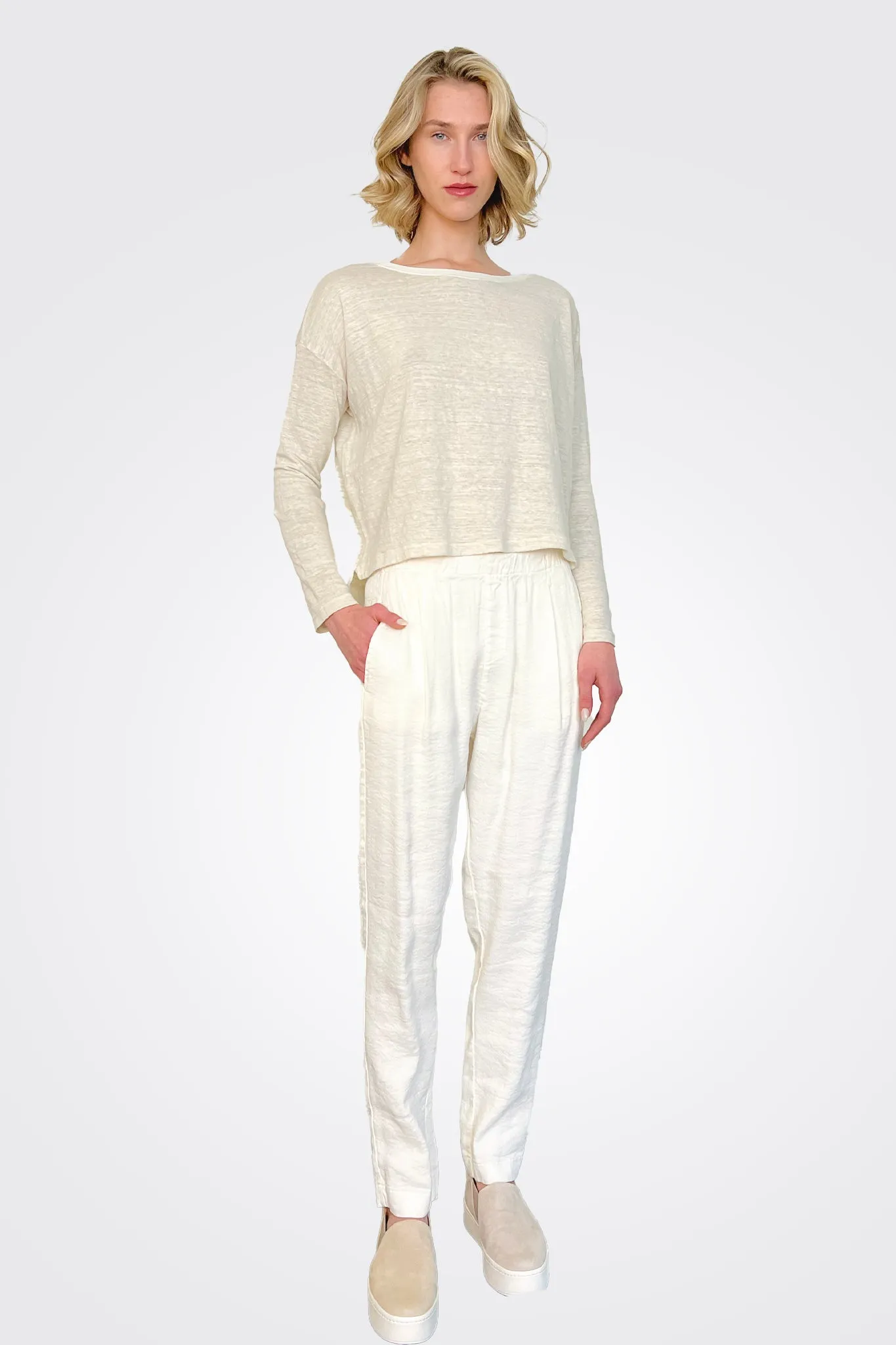 Linen Trousers - Ivory