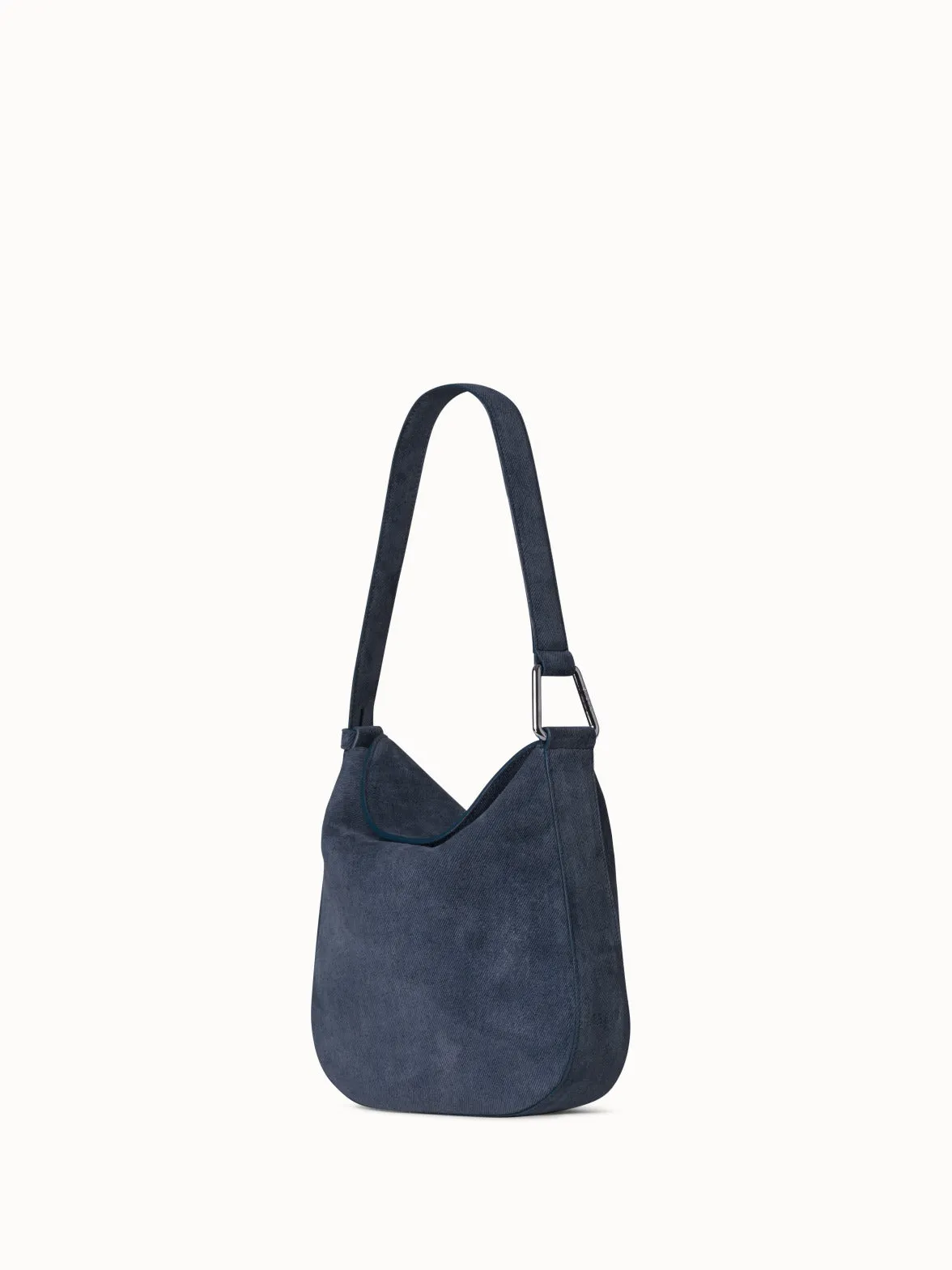 Little Anna Hobo Bag in Suede Leather with Denim Look