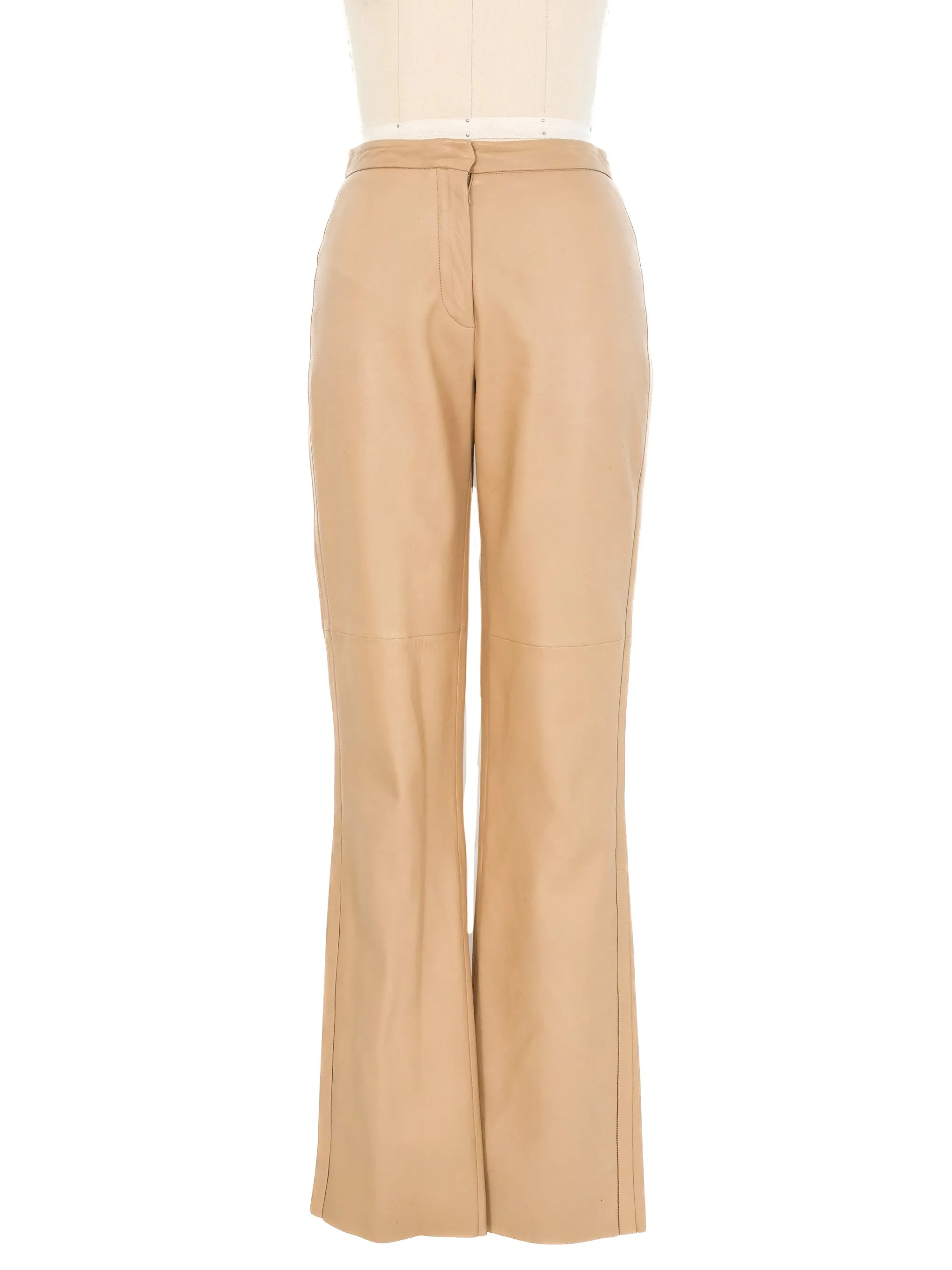 Loewe Tan Leather Trousers