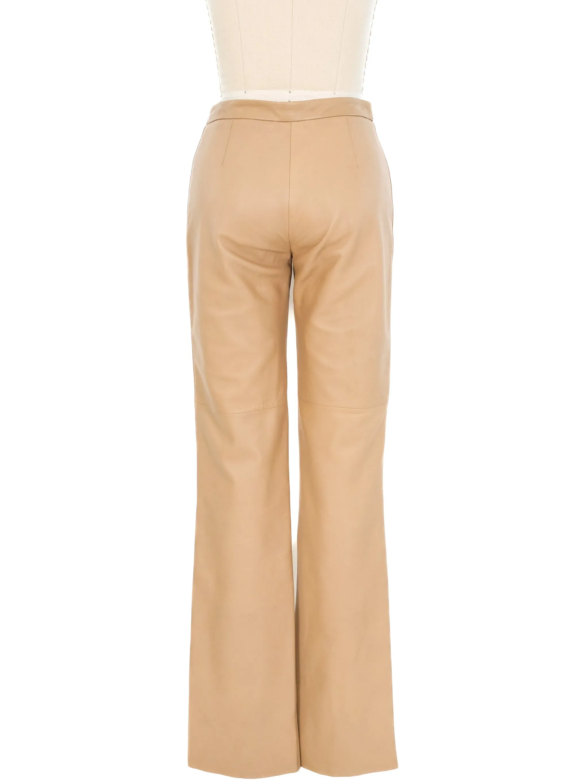 Loewe Tan Leather Trousers