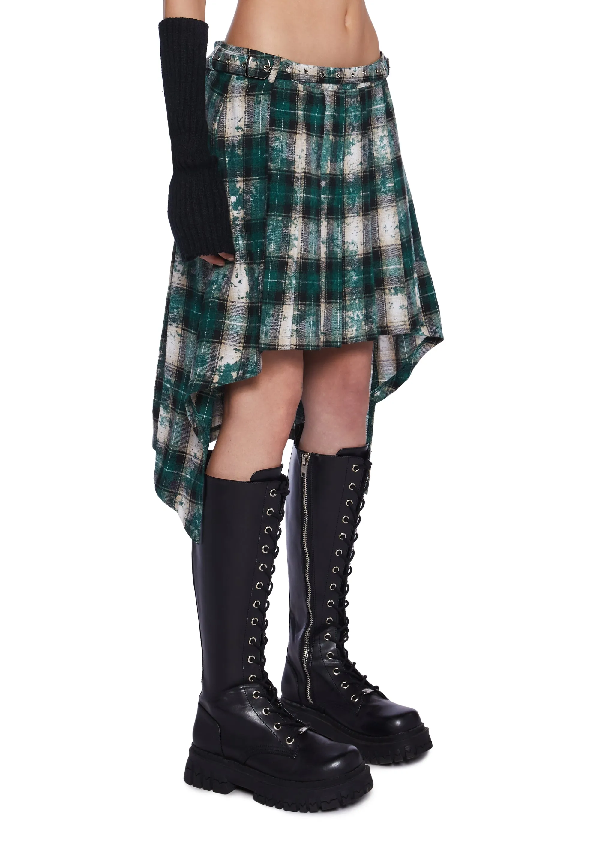 Lore Pleated Tartan Skirt-