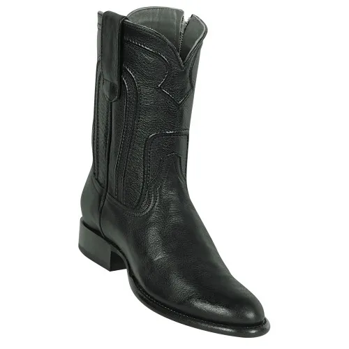 Los Altos Men's Belmont Black Leather Zipper Roper Toe Boot