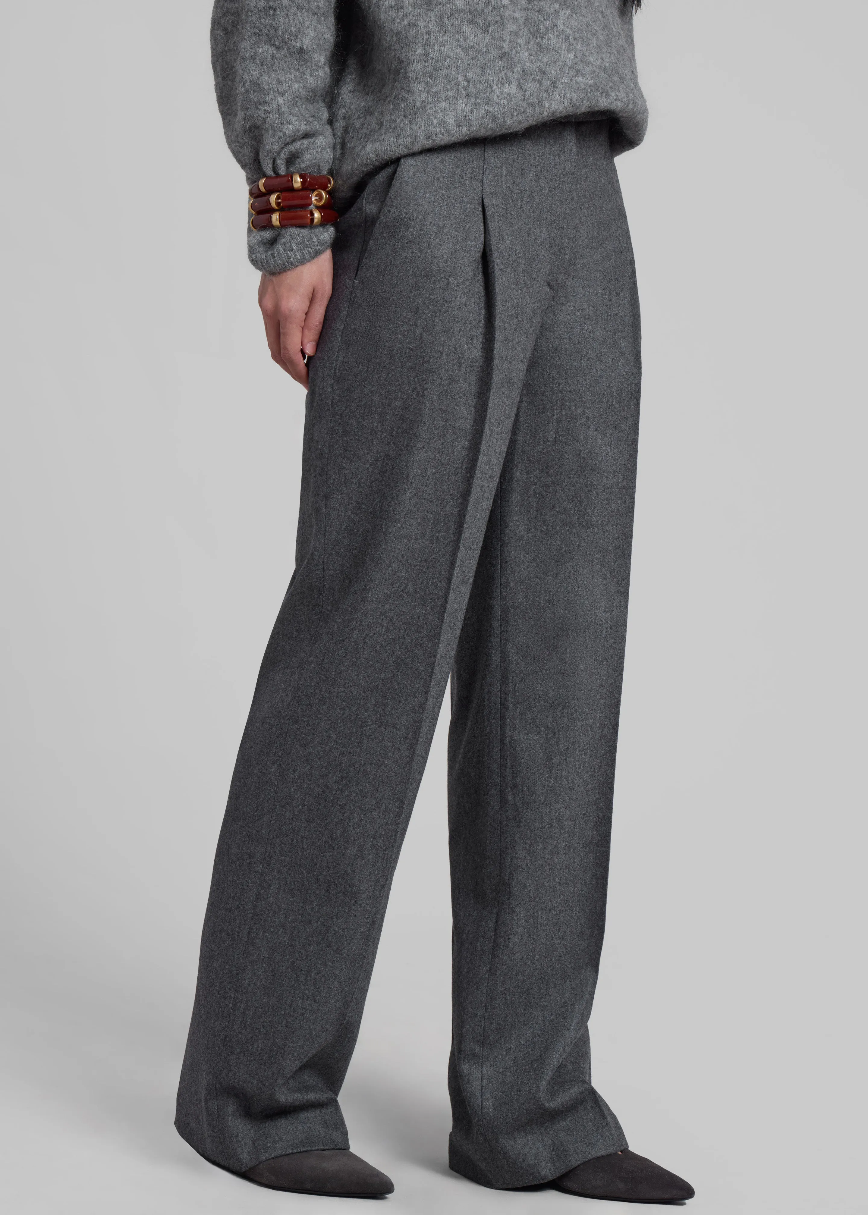 Loulou Studio Juno Flannel Trousers - Grey