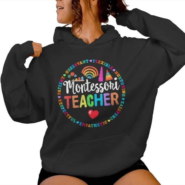 Love Montessori Teacher Toy Daycare Appreciation Week Team Women Hoodie