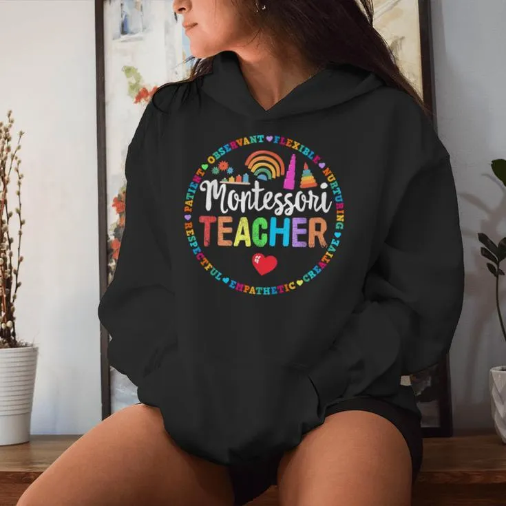 Love Montessori Teacher Toy Daycare Appreciation Week Team Women Hoodie