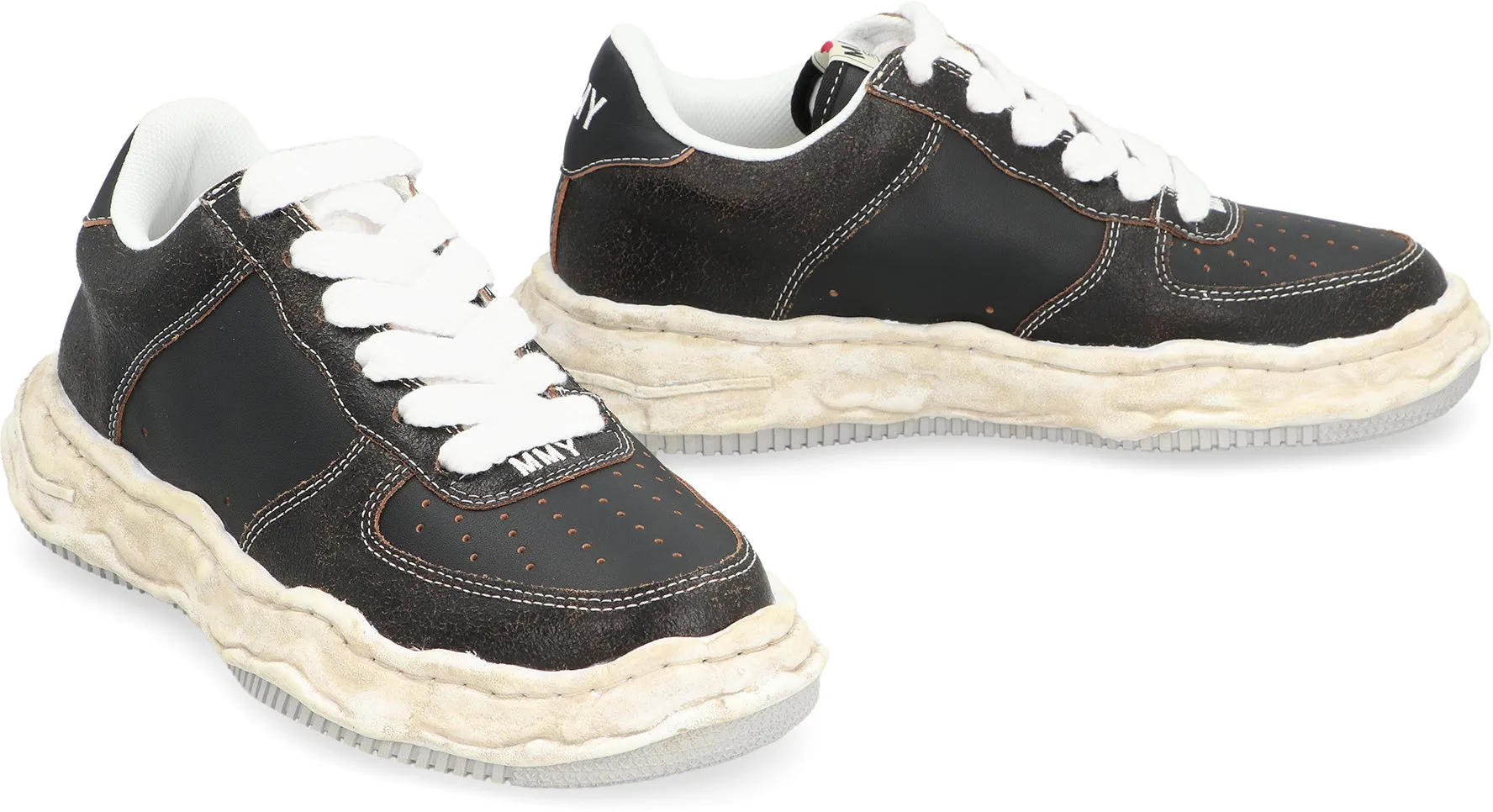 MAISON MIHARA YASUHIRO- Wayne Leather Low-Top Retro Sneakers