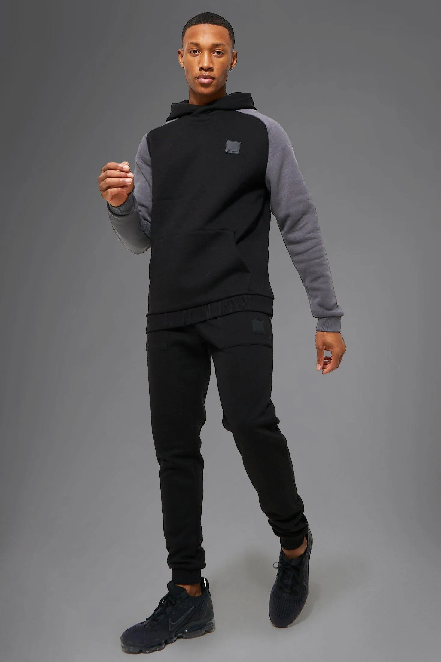 Man Active Contrast Hooded Tracksuit