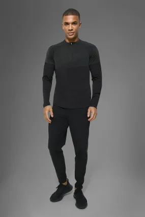 Man Active Gym Performance 1/4 Zip Tracksuit | boohooMAN UK