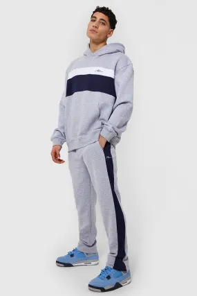 Man Contrast Panel Straight Leg Tracksuit